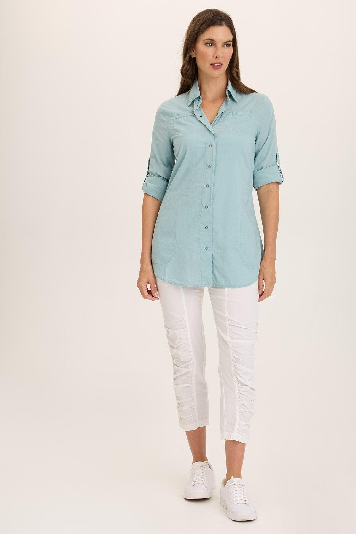 Wearables Reporter Soft Voile Button-Down Blouse