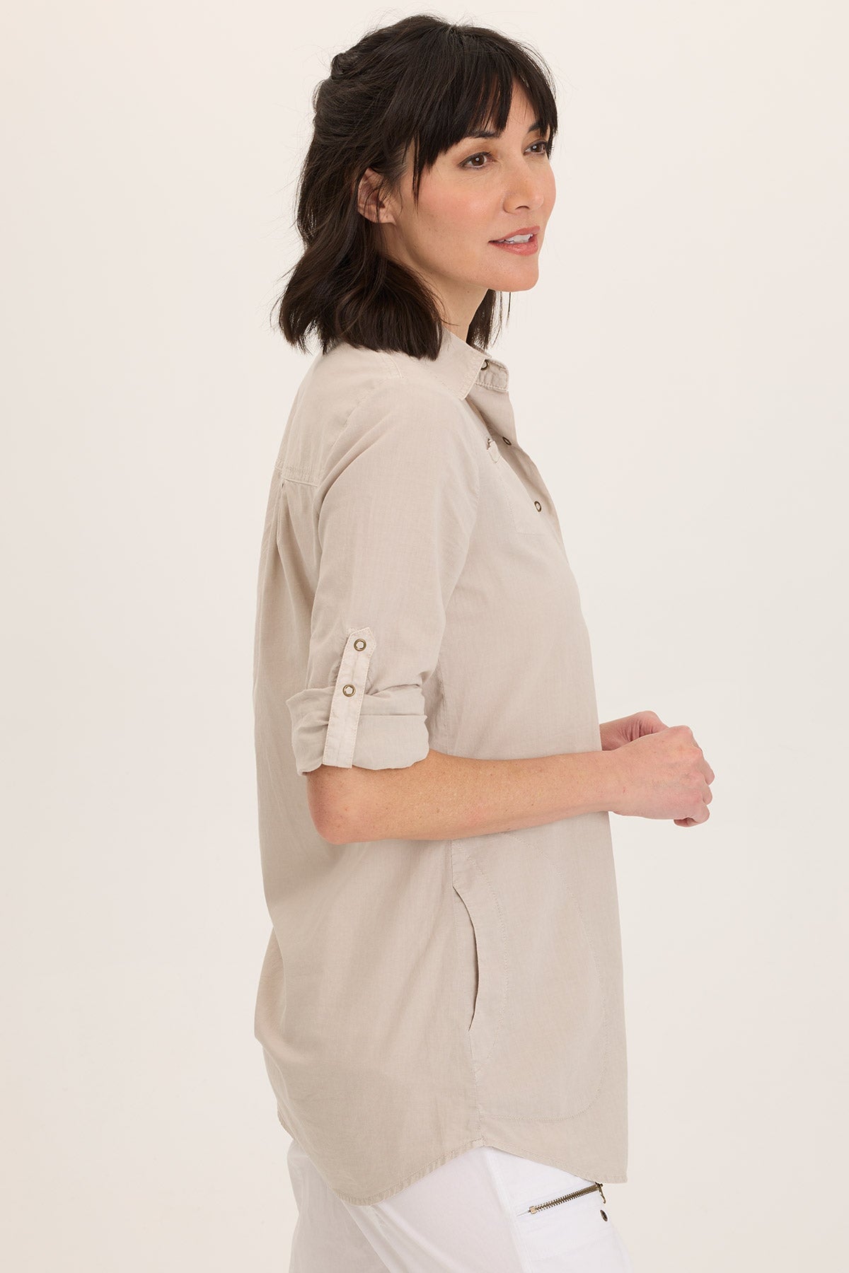 Wearables Reporter Soft Voile Button-Down Blouse
