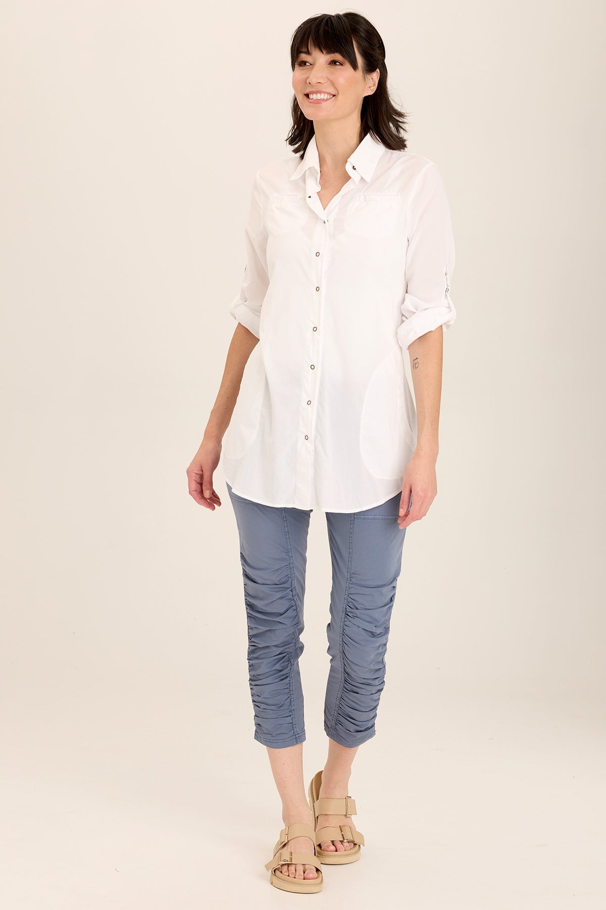 Wearables Reporter Soft Voile Button-Down Blouse