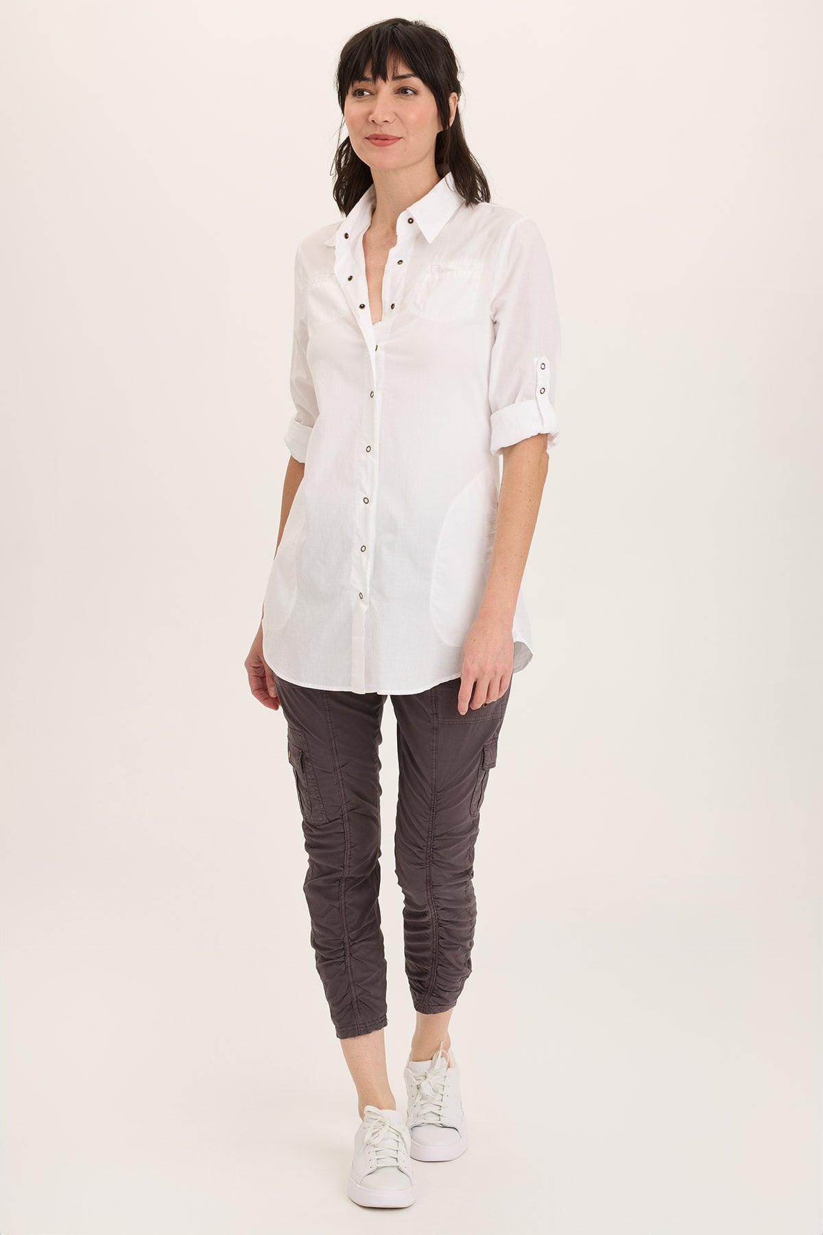 Wearables Tilton Stretch Poplin Ruched Skinny Pant