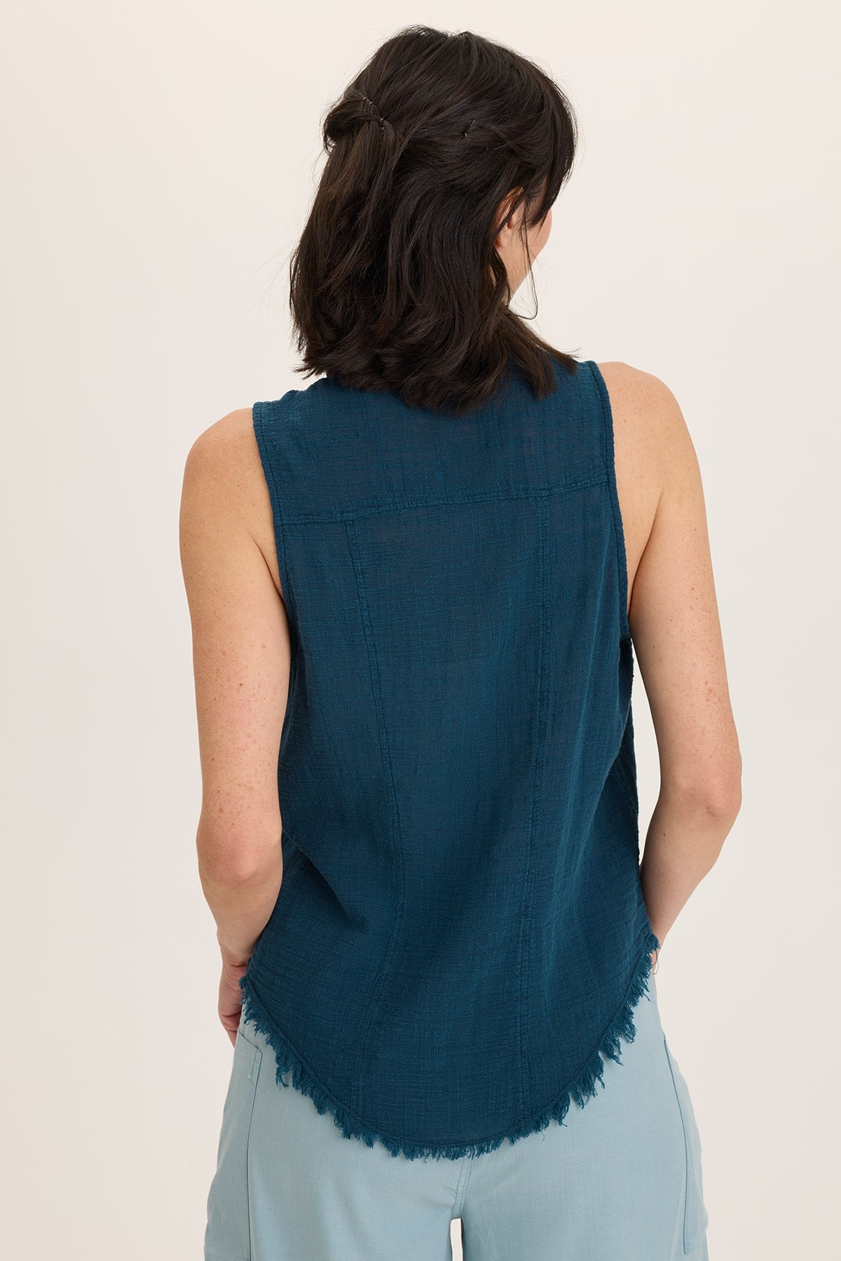Wearables Otto Gauze Button-Up Tank