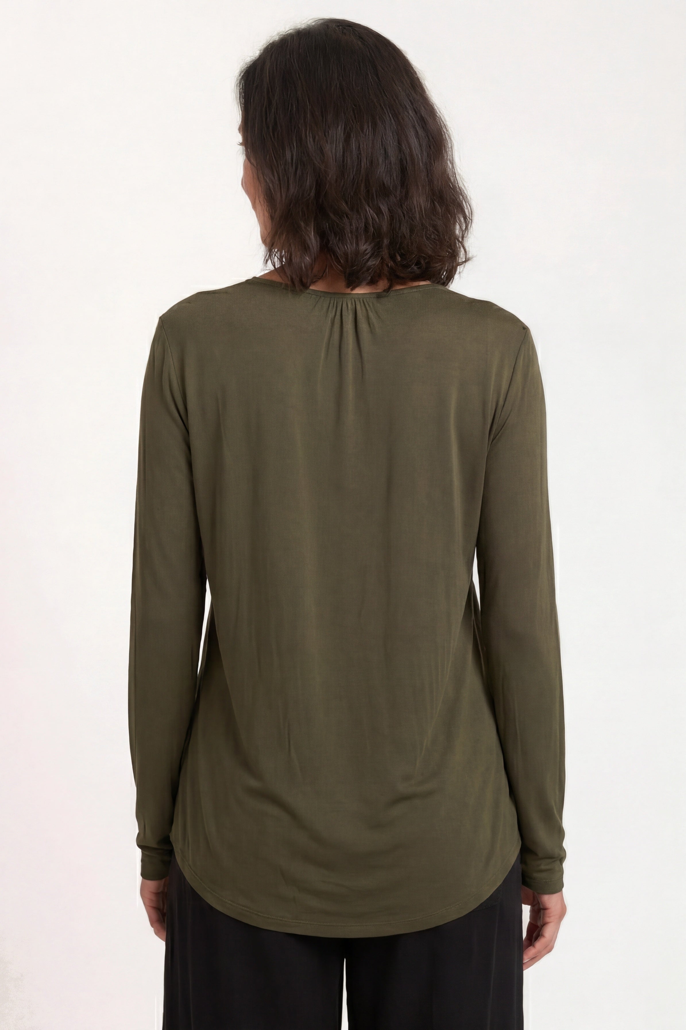 XCVI Kalvin Satin Long Sleeve V-Neck Top