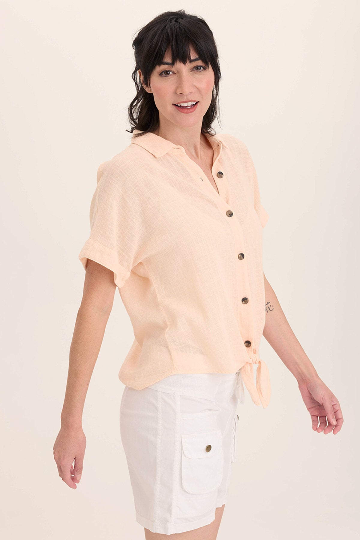 Wearables Teagan Gauze Tie-Up Top