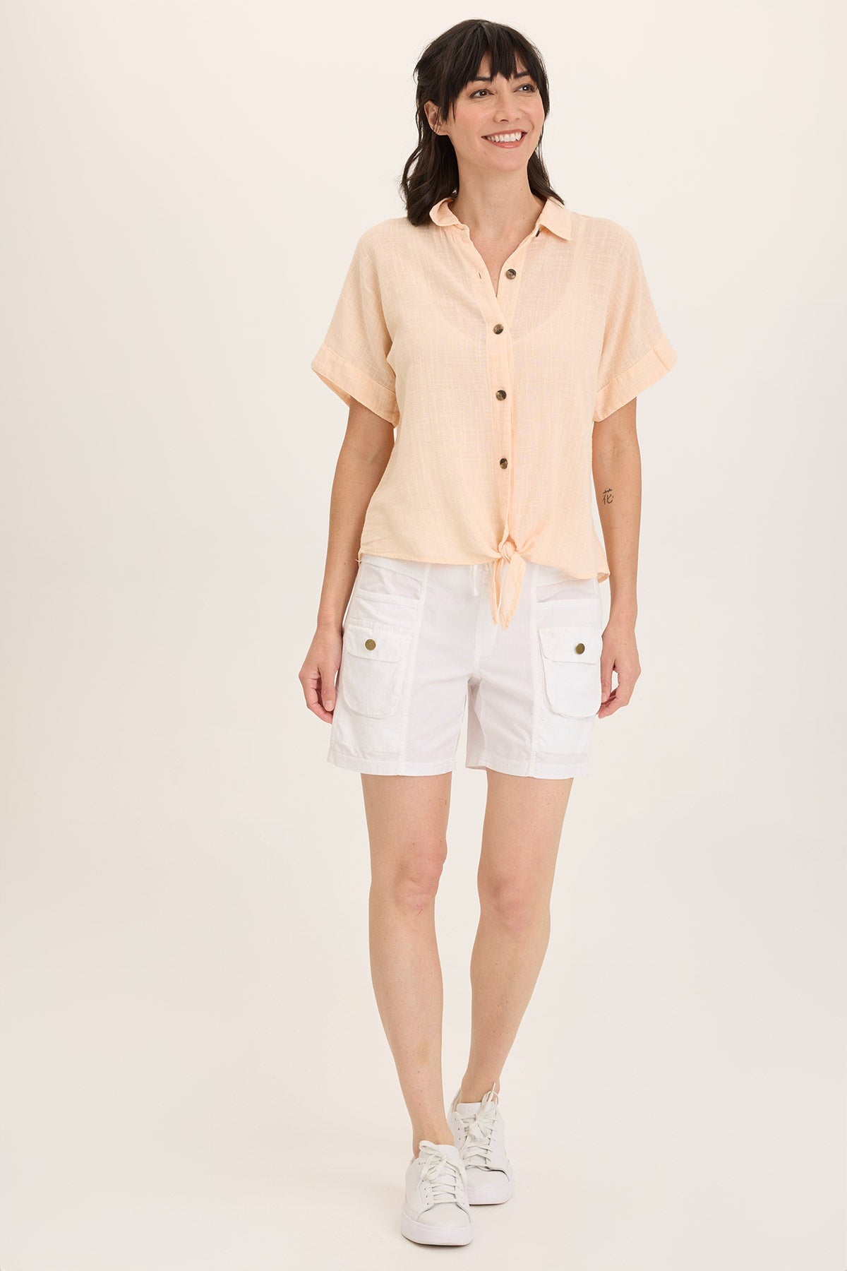 Wearables Teagan Gauze Tie-Up Top