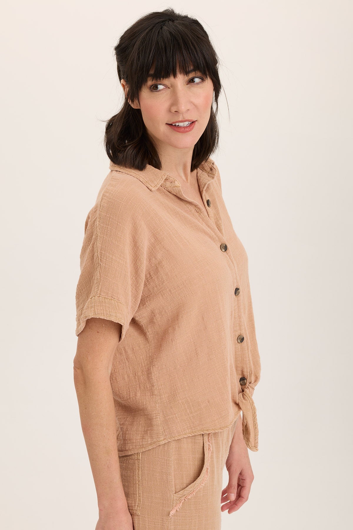 Wearables Teagan Gauze Tie-Up Top