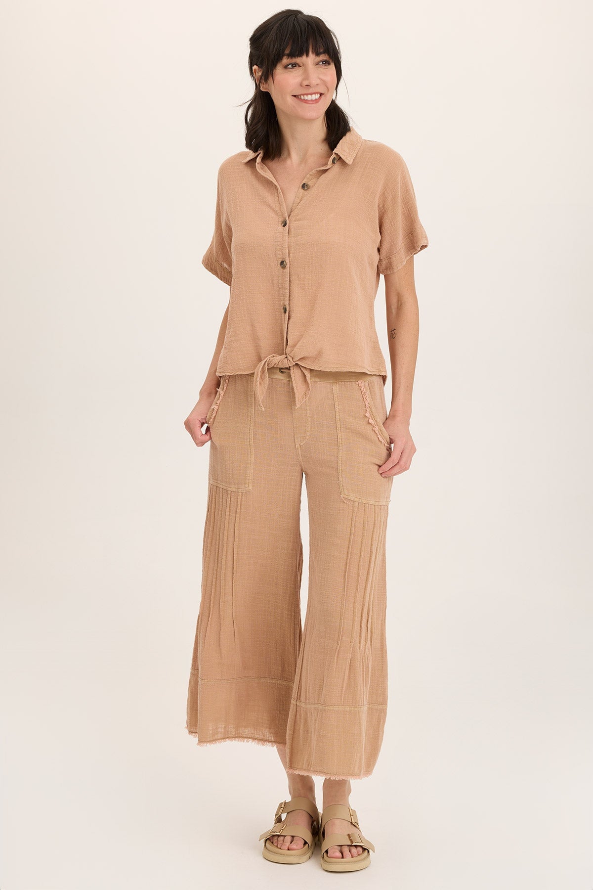 Wearables Ace Gauze Wide Leg Crop