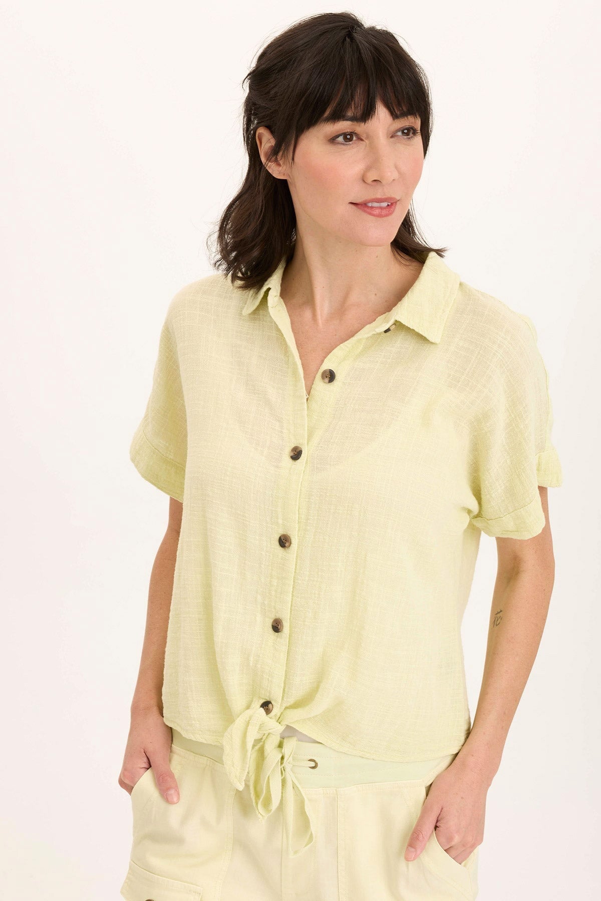 Wearables Teagan Gauze Tie-Up Top