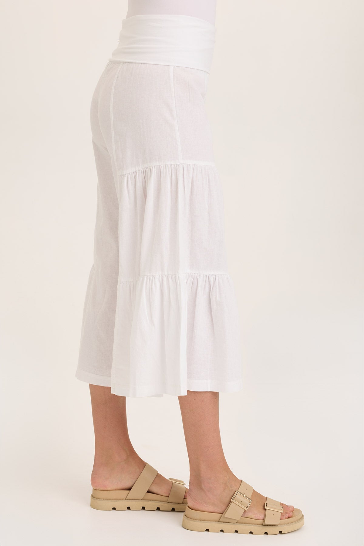 Wearables Linen Side-Tier Wide Leg Palazzo