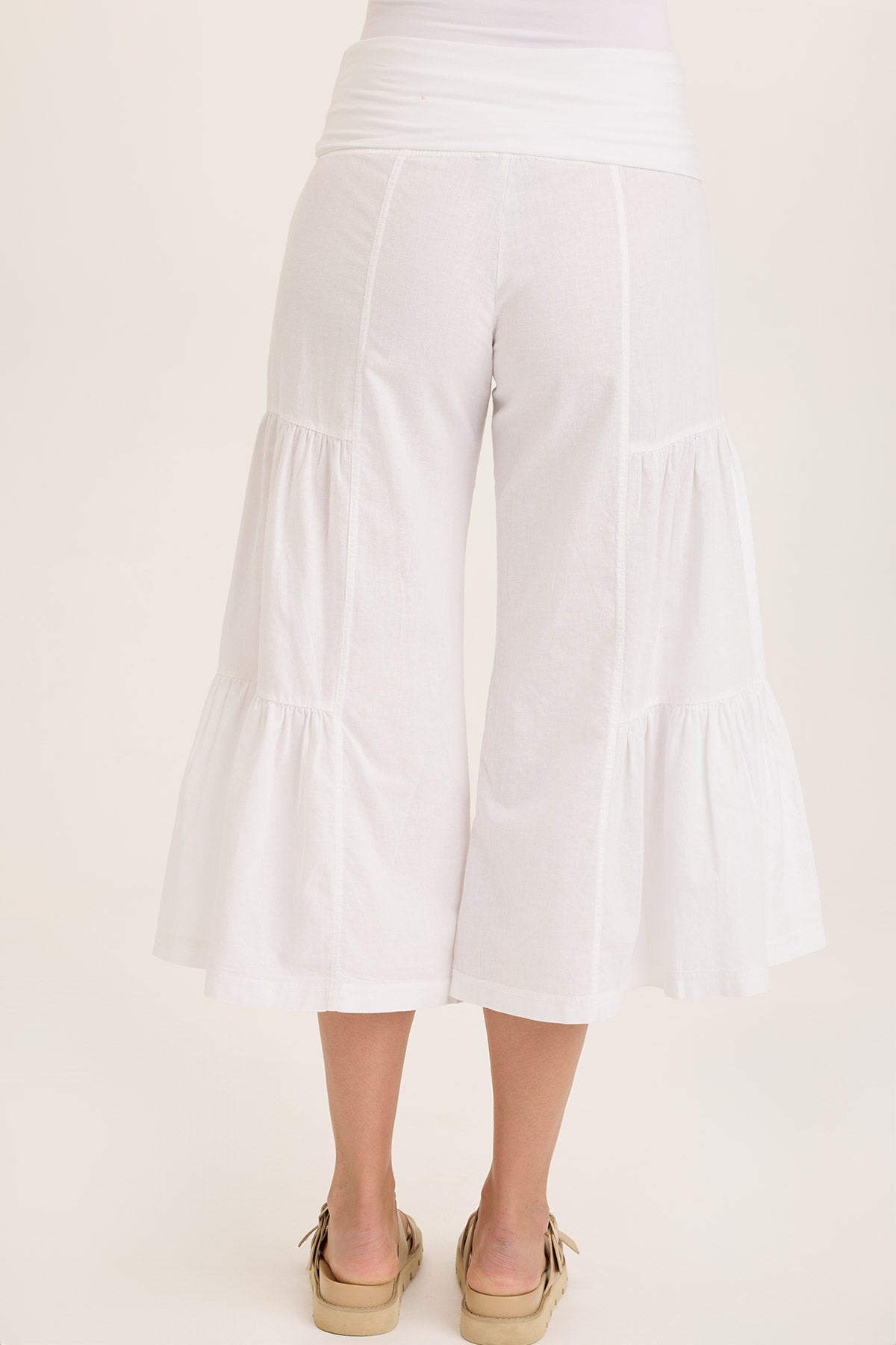 Wearables Linen Side-Tier Wide Leg Palazzo