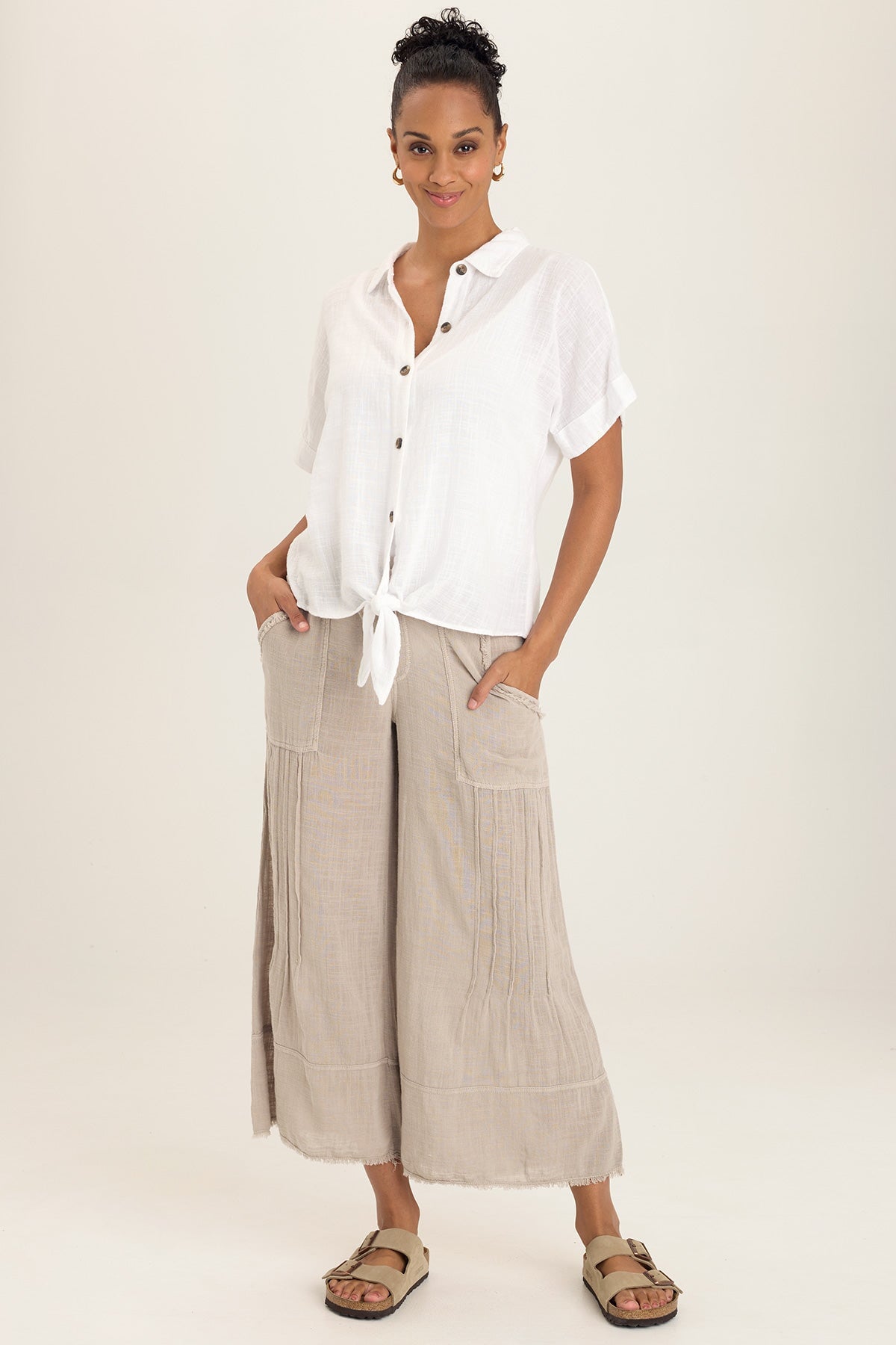 Wearables Gauze Teagan Tie Top