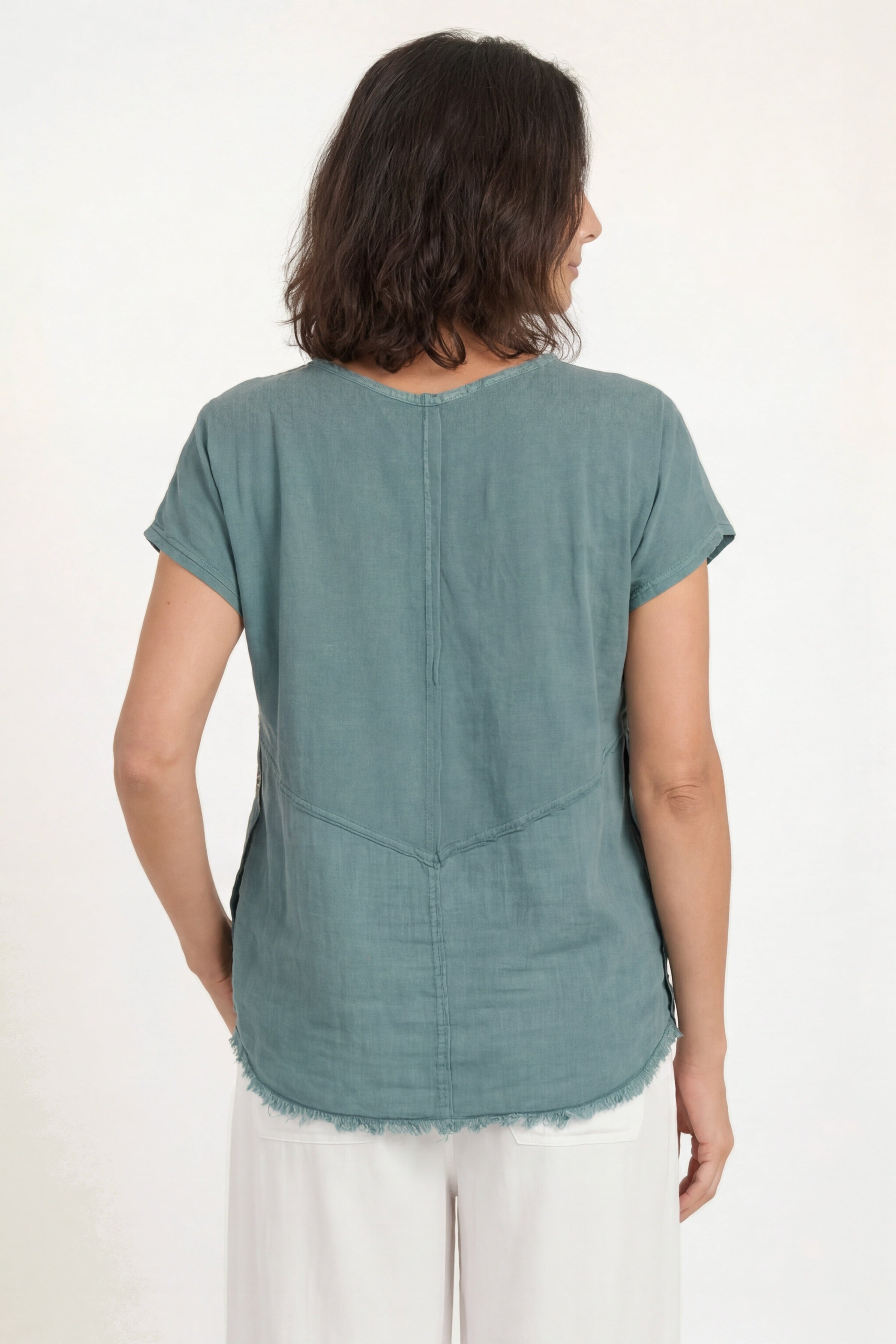 XCVI Rian Linen Short Sleeve Top