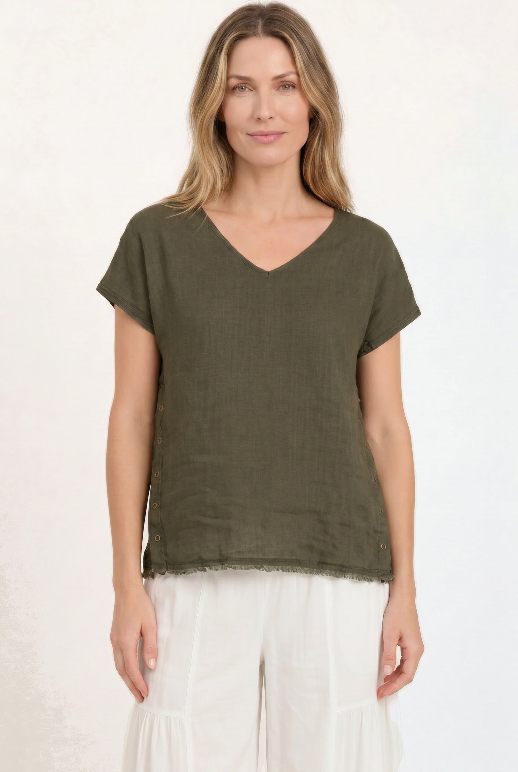 XCVI Rian Linen Short Sleeve Top