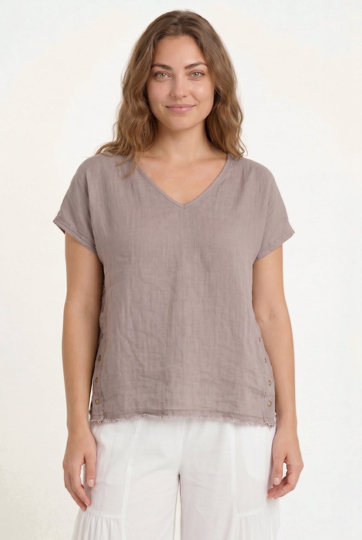 XCVI Rian Linen Short Sleeve Top