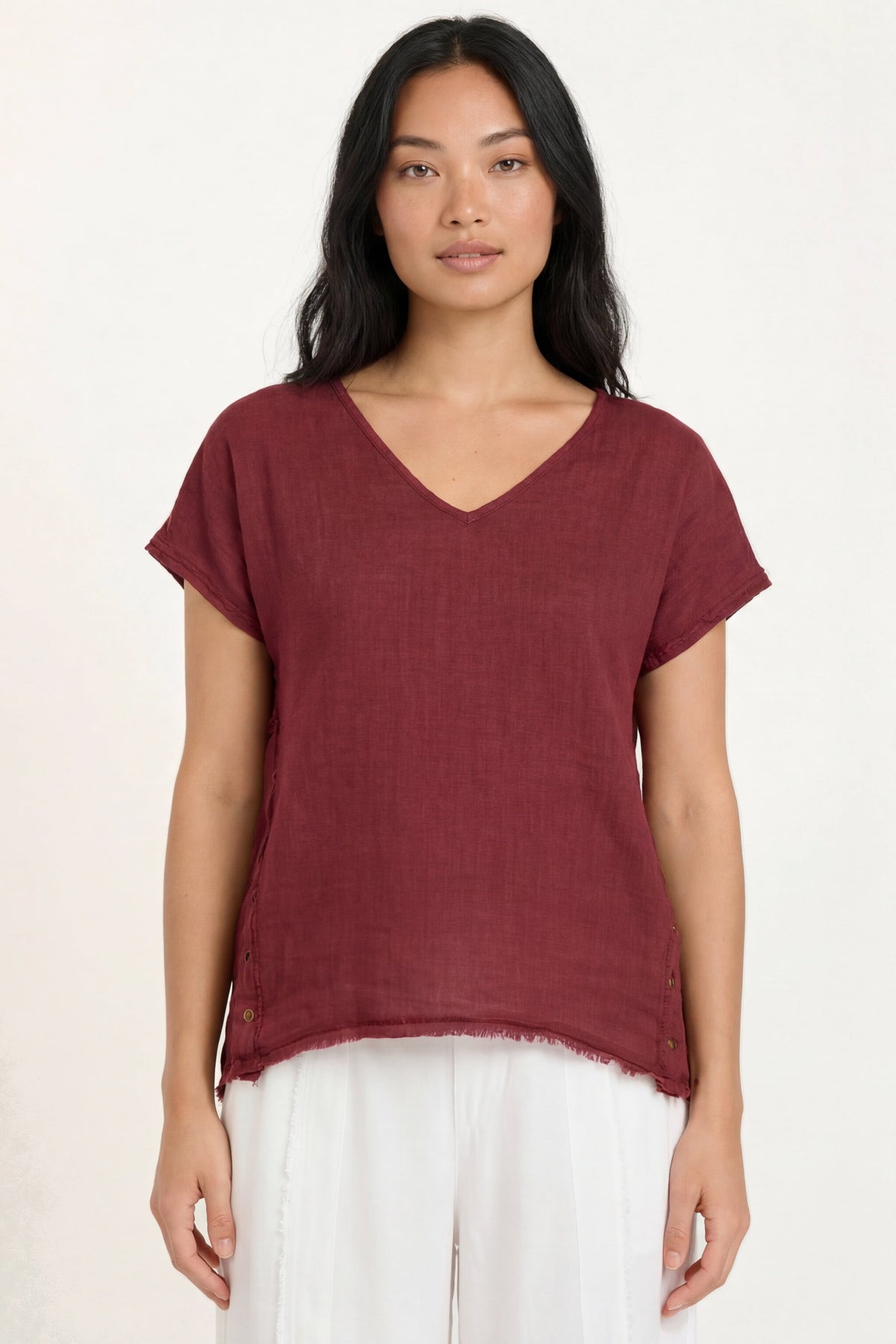 XCVI Rian Linen Short Sleeve Top