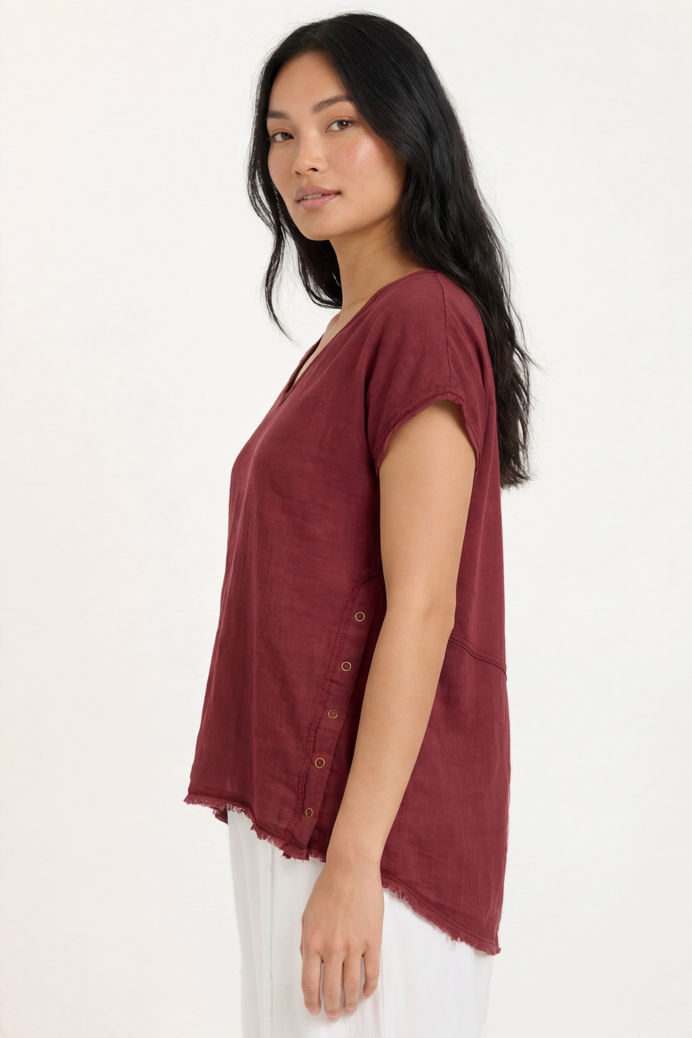 XCVI Rian Linen Short Sleeve Top