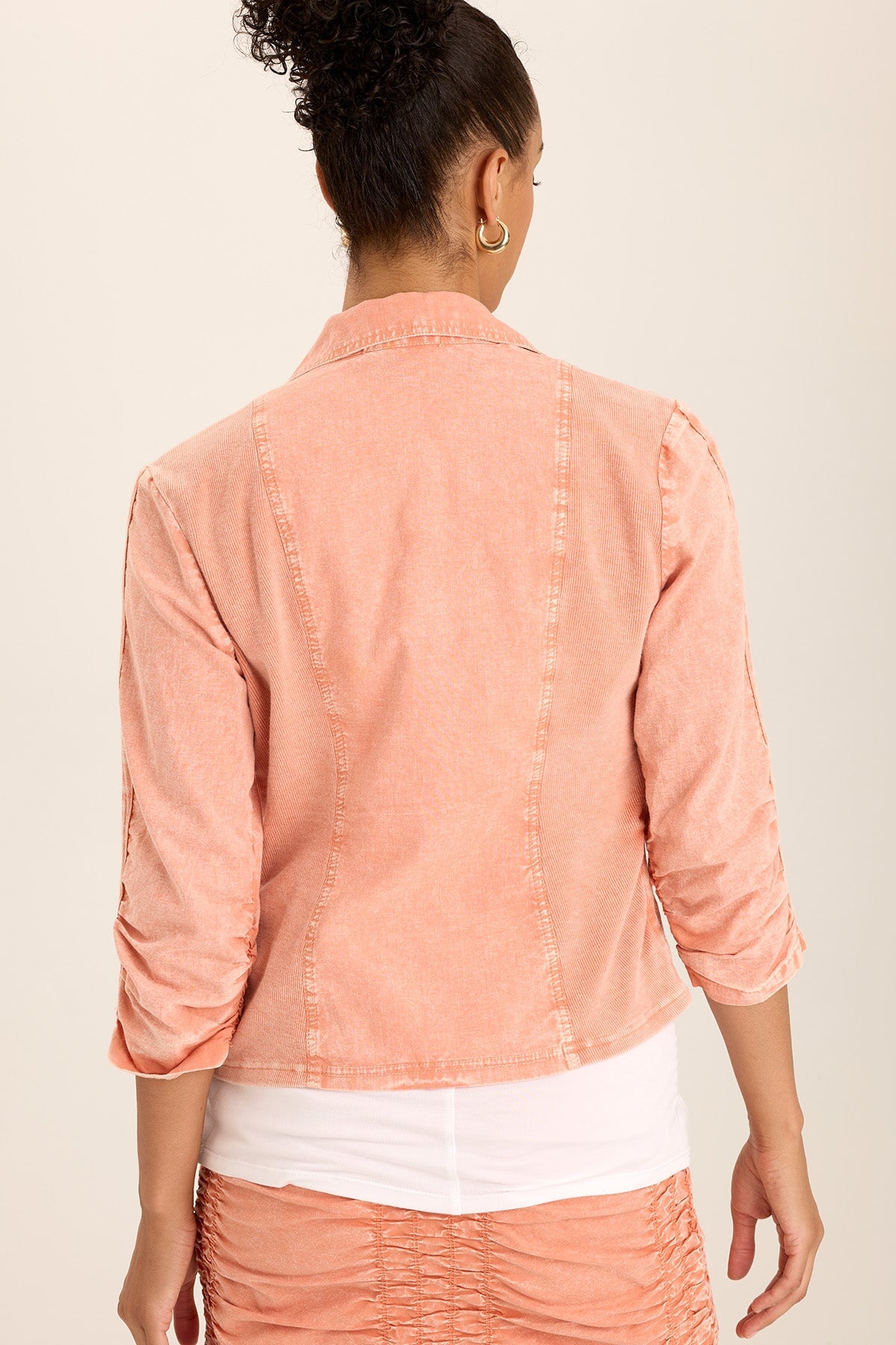 Wearables Folksy Linen/Stretch 4-Pocket Shirred Blazer