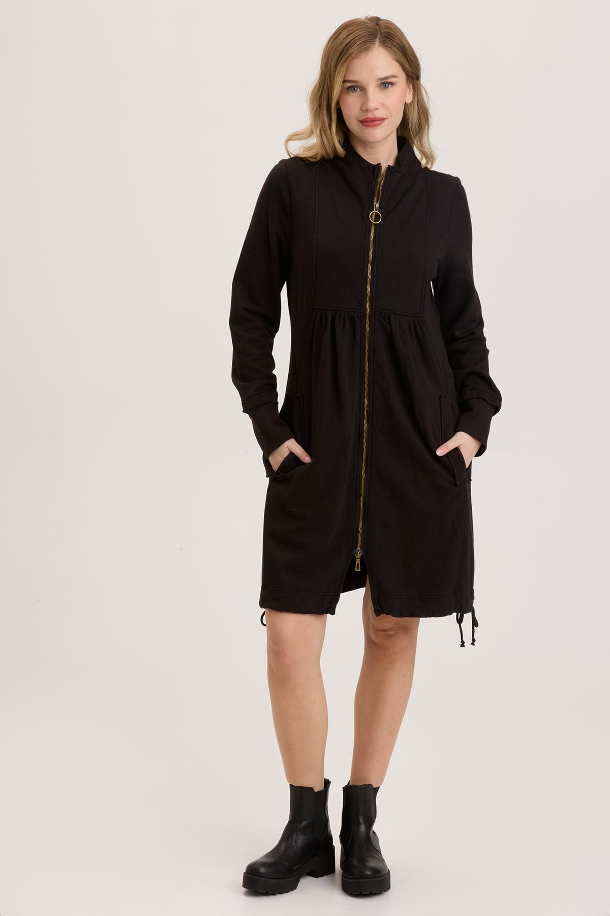 Wearables Fleece Funnel-Neck Longcoat