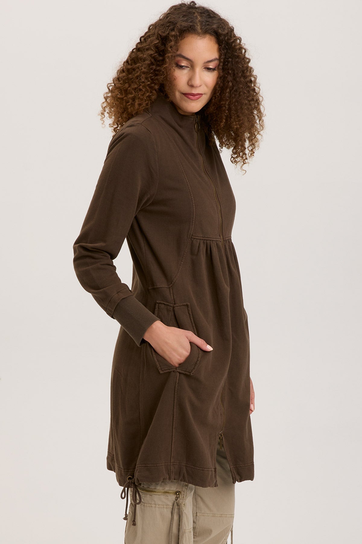 Wearables Fleece Funnel-Neck Longcoat