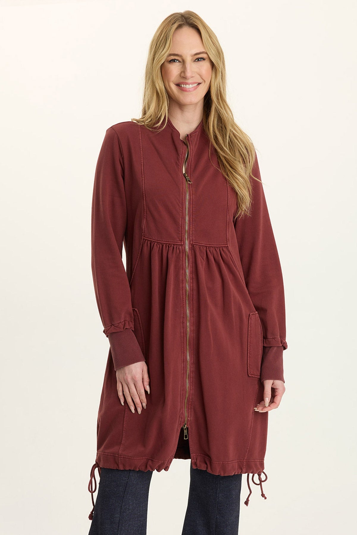 Wearables Fleece Longline Jacket-Dress S / Salem's Door by XCVI Wearables Fleece Longline Jacket-Dress S / Salem's Door by XCVI