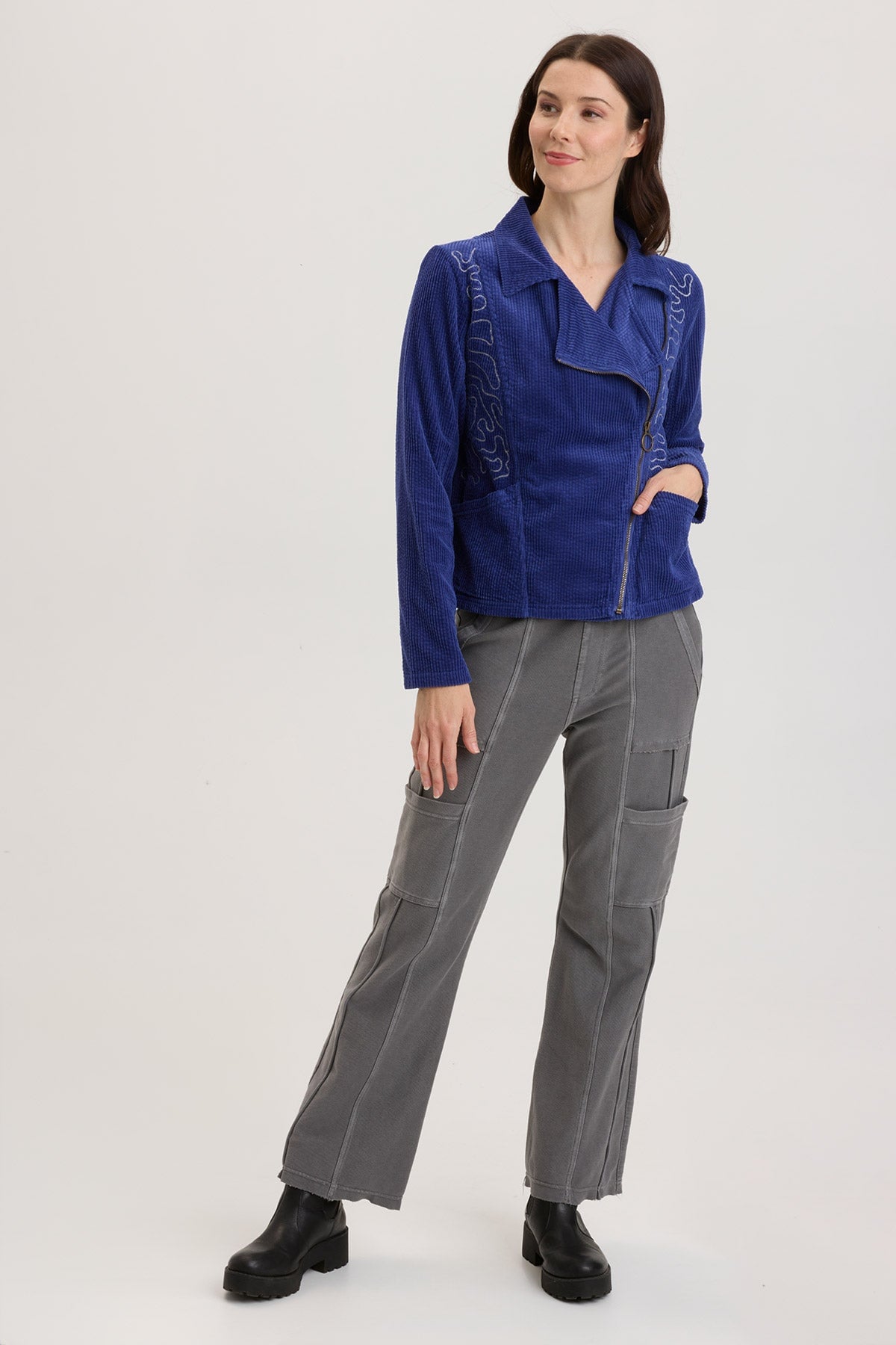 XCVI Voni Embroidered Moto Jacket