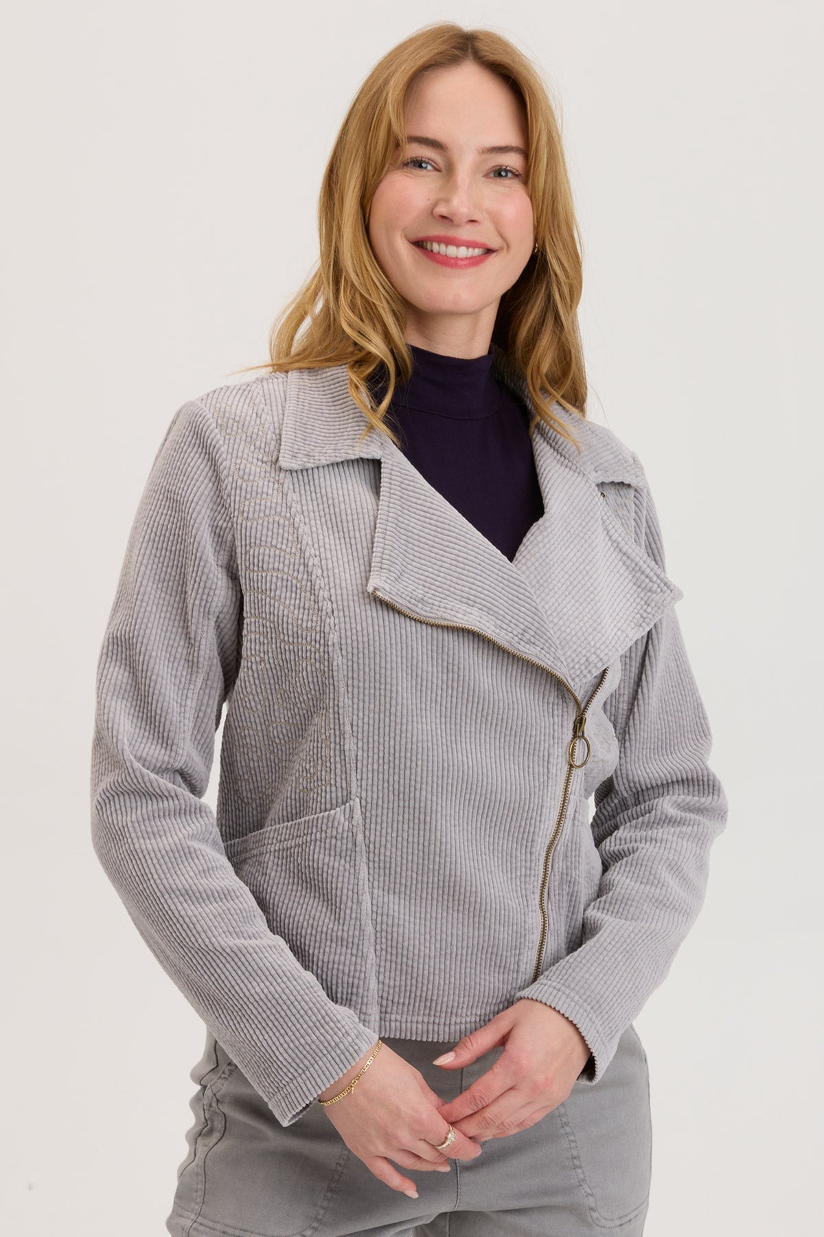 XCVI Voni Embroidered Moto Jacket