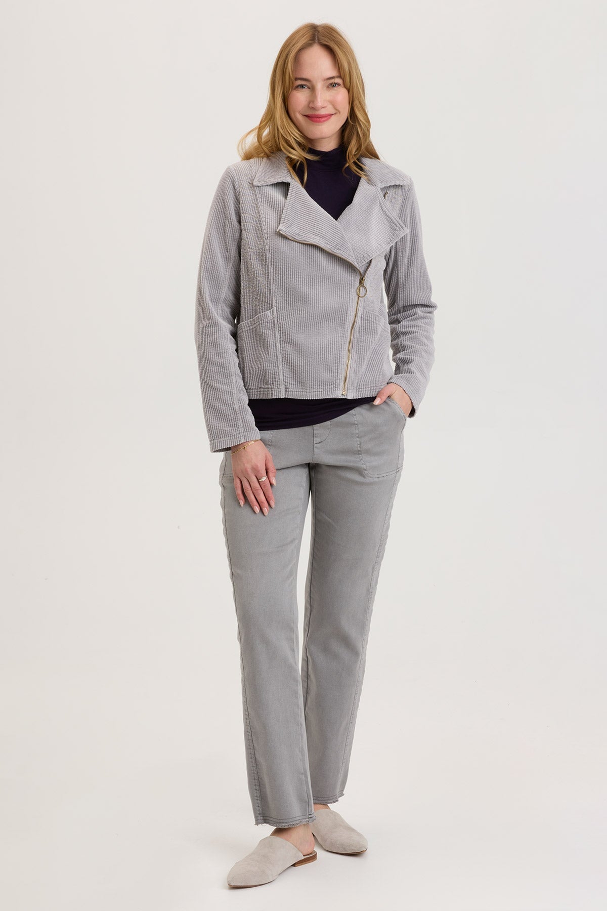 XCVI Voni Embroidered Moto Jacket