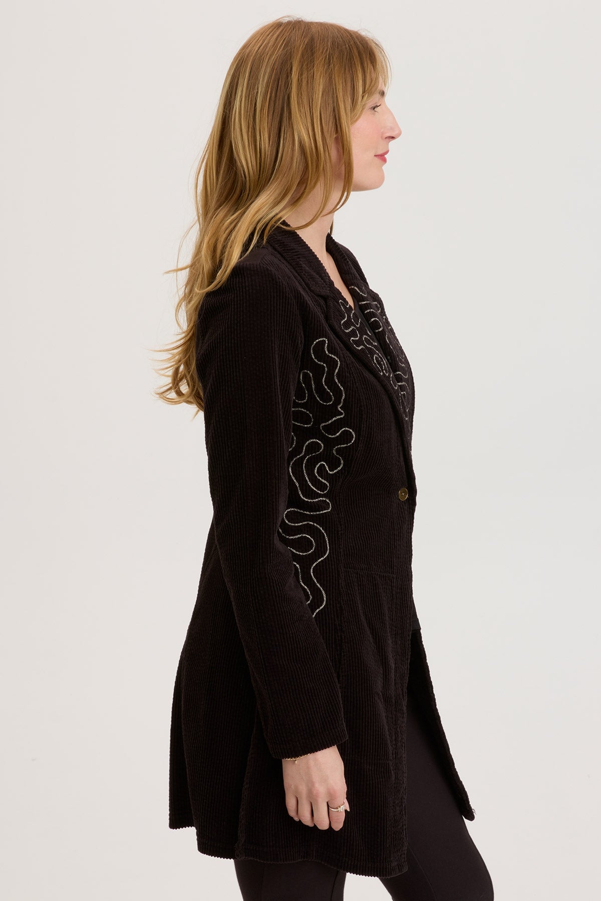 XCVI Seema Embroidered Long Coat