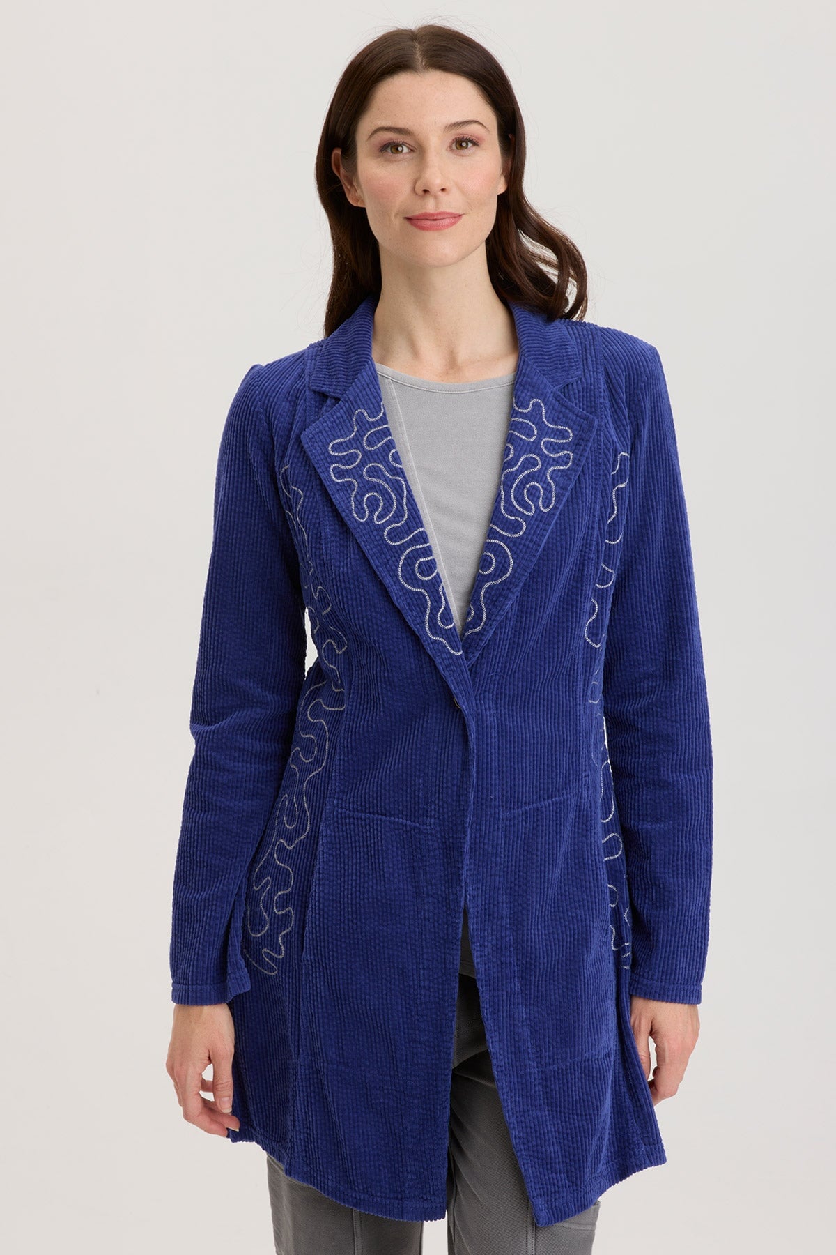 XCVI Seema Embroidered Long Coat