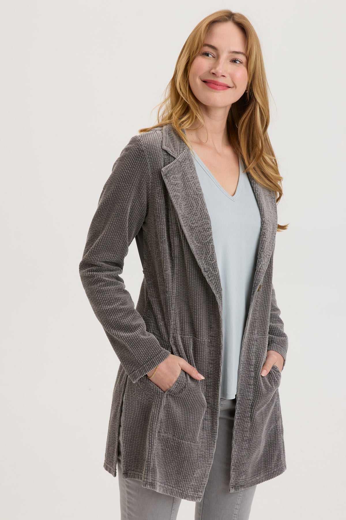 XCVI Seema Embroidered Long Coat