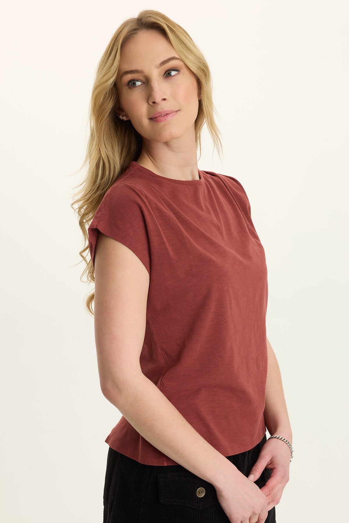 Wearables Arwen Soft Jersey Mock Neck Tee