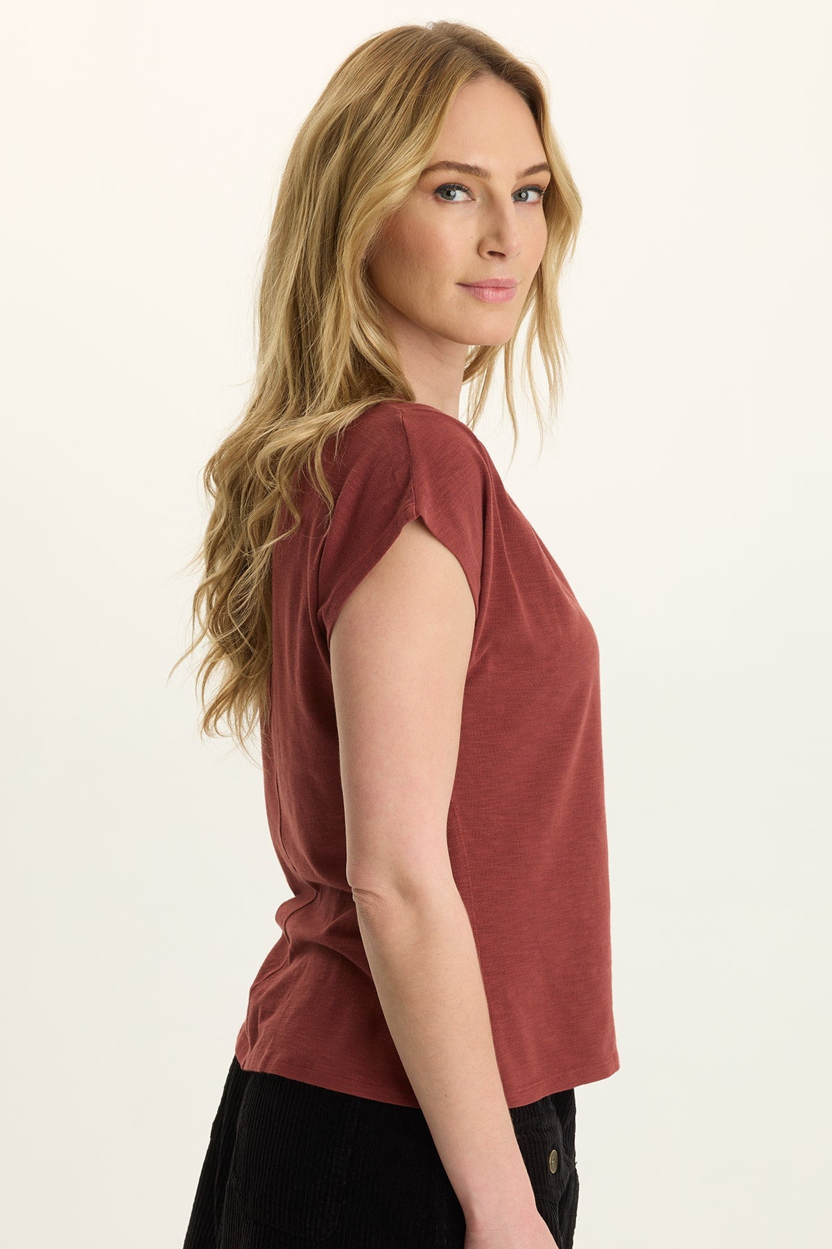 Wearables Arwen Soft Jersey Mock Neck Tee