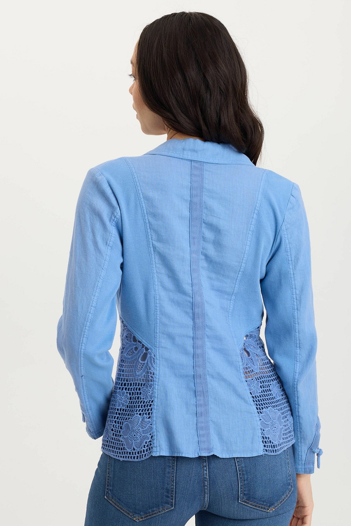 XCVI Trinket Linen/Crochet Embroidered Lightweight Jacket