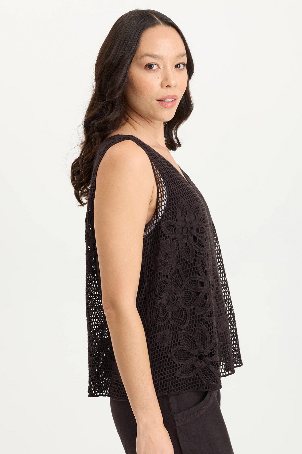 XCVI Chariss Crochet V-Neck Tank Top