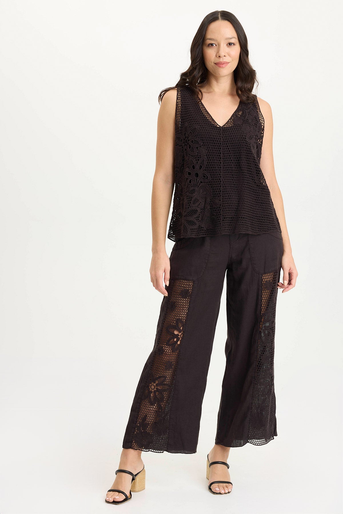 XCVI Chariss Crochet V-Neck Tank Top