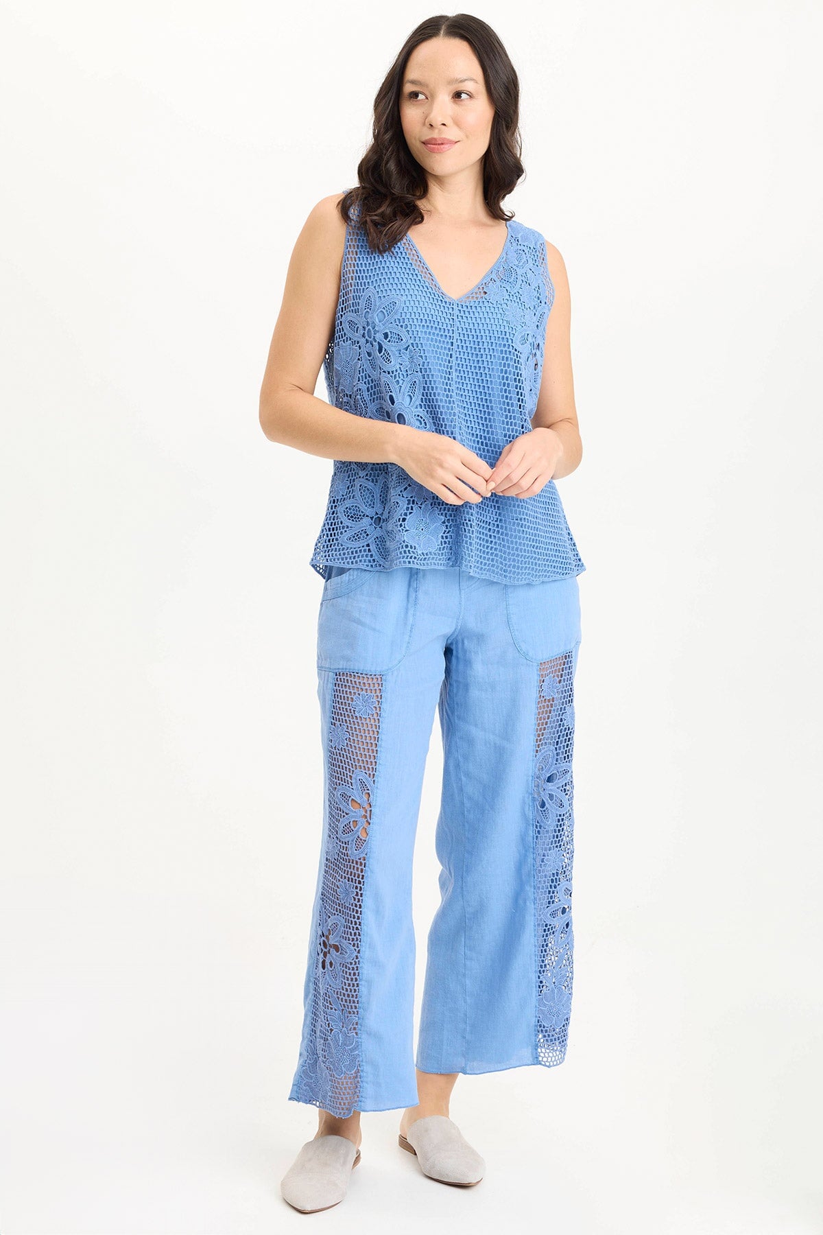 XCVI Chariss Crochet V-Neck Tank Top