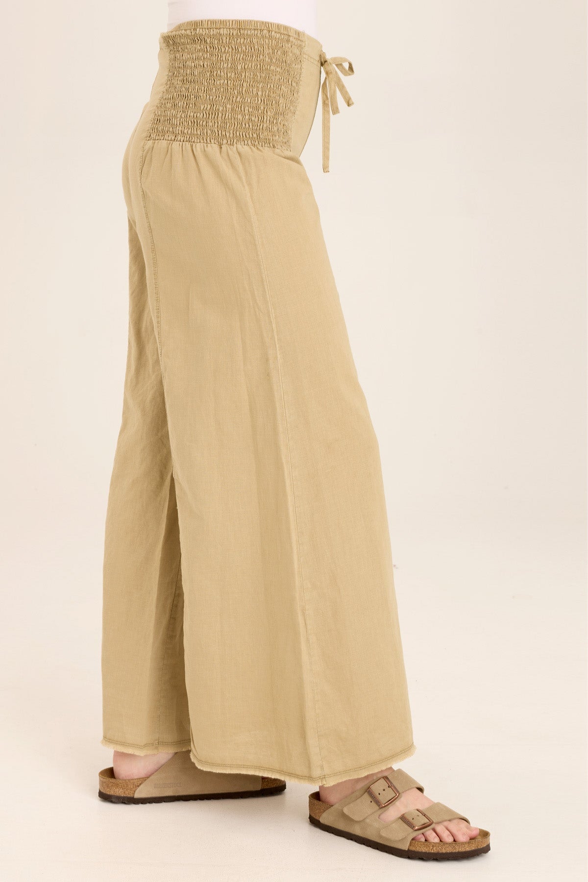 Wearables Kaj Wide Leg Cotton Linen Flare Pant