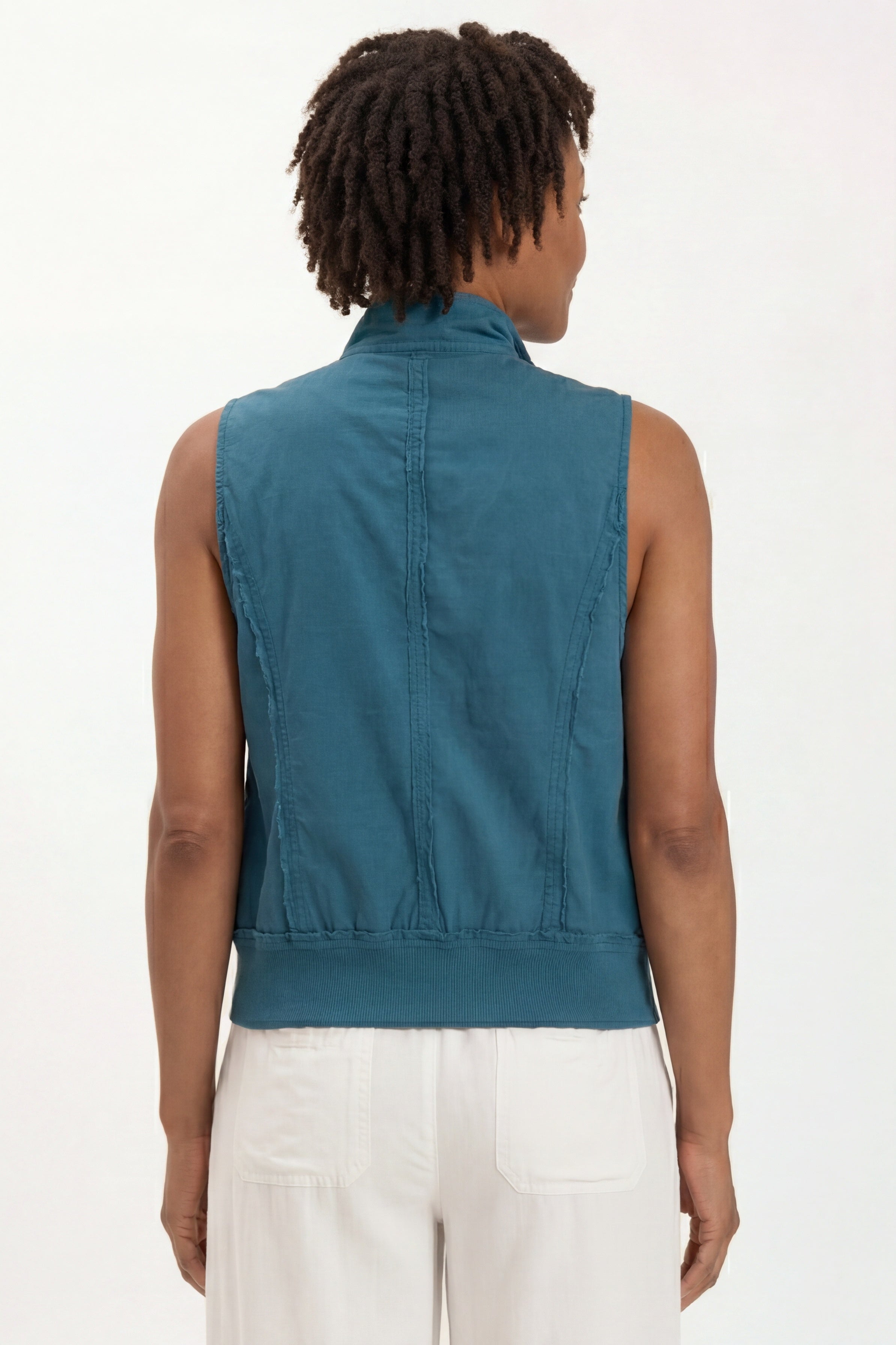 XCVI Grindelle Cargo Vest in Poplin and Jersey