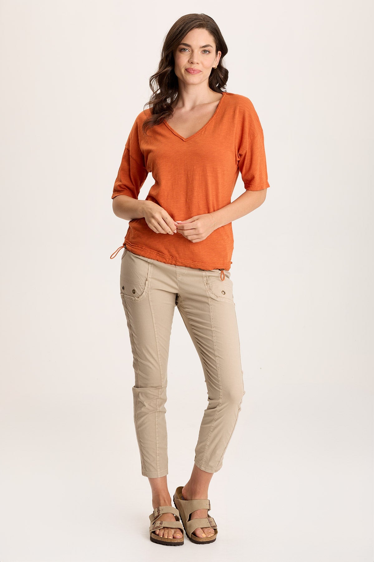 XCVI Rajni V-Neck Cinchable Hem Tee