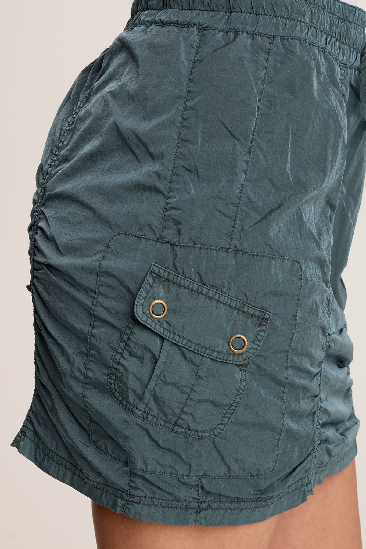 XCVI Marley Ruched Sporty Cargo Mini Skirt