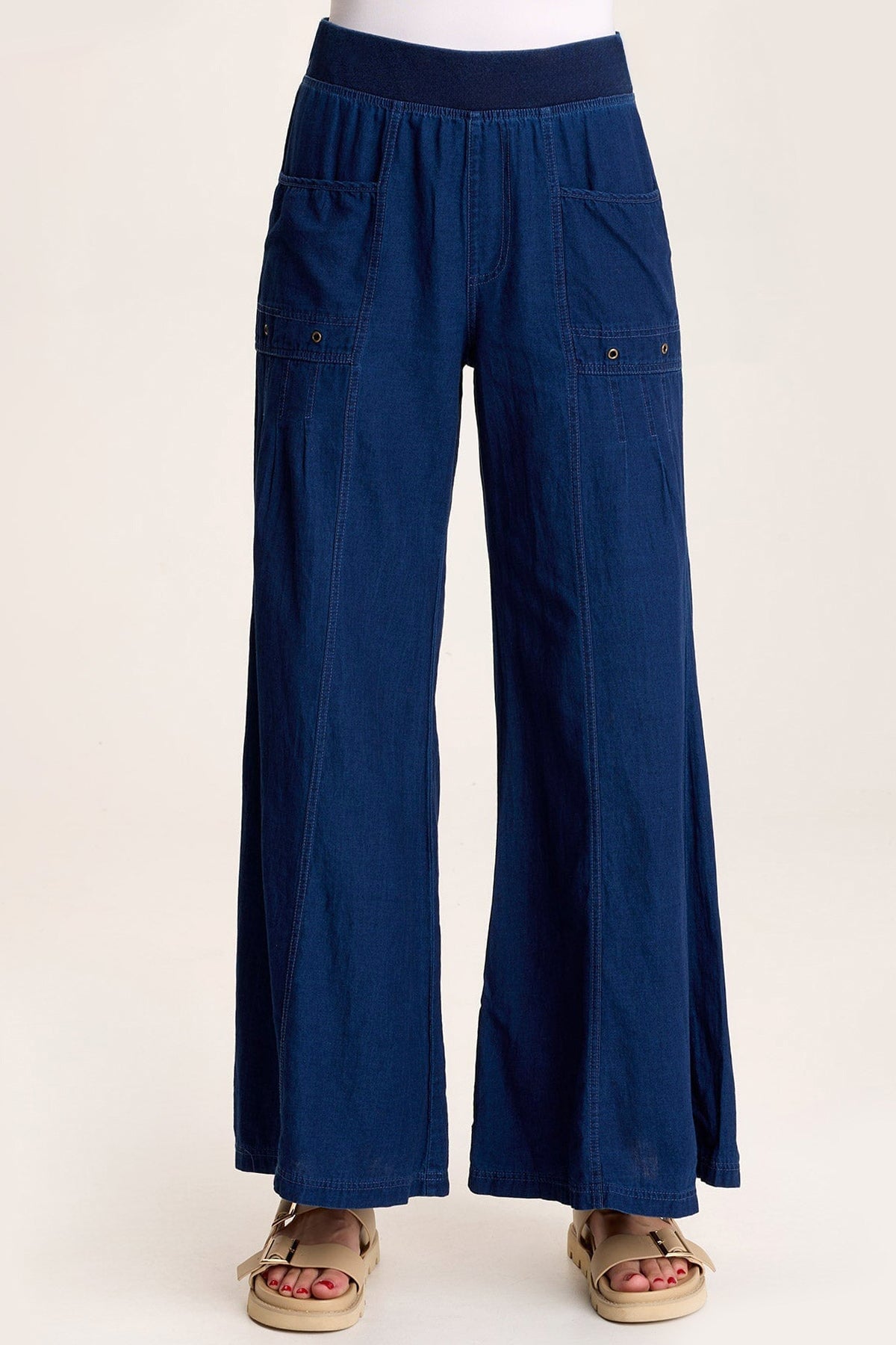 XCVI Florentine Mock-Denim Wide-Leg Pant