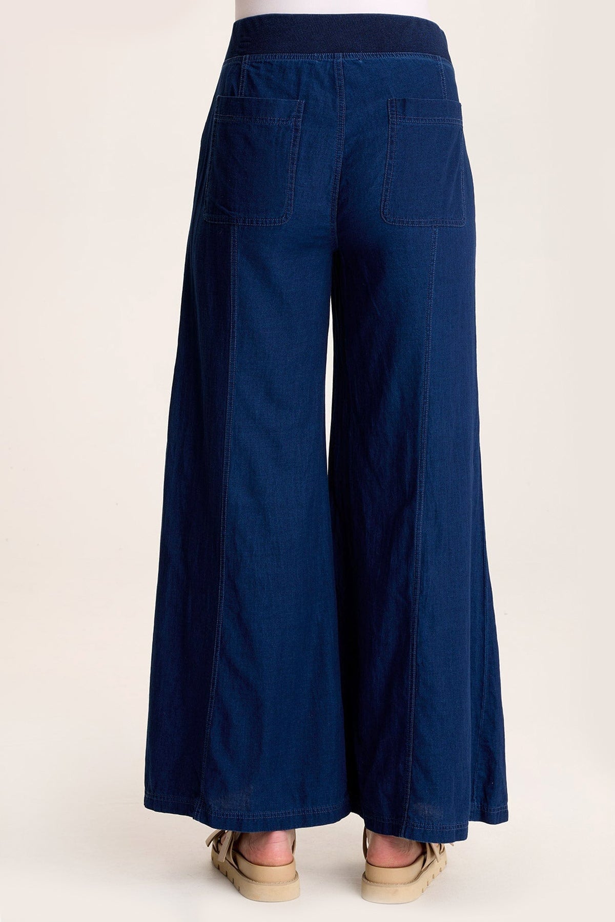 XCVI Florentine Mock-Denim Wide-Leg Pant