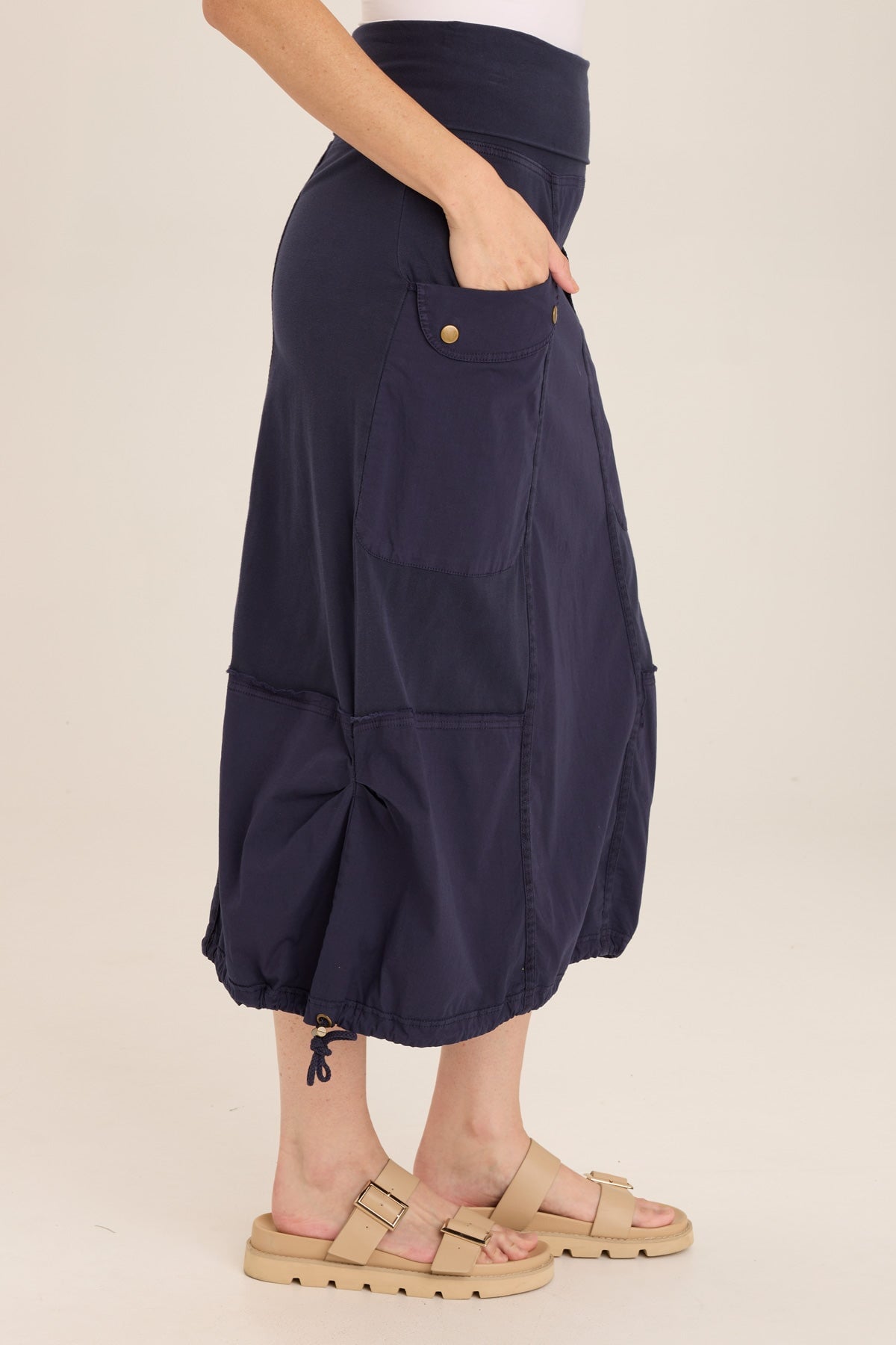 Wearables Marconi Cargo Cinch Bubble Hem Midi Skirt