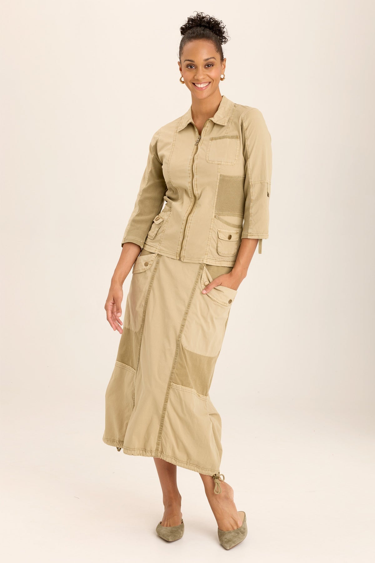 Wearables Wexel Poplin/Stretch Rib Fitted Cargo Jacket