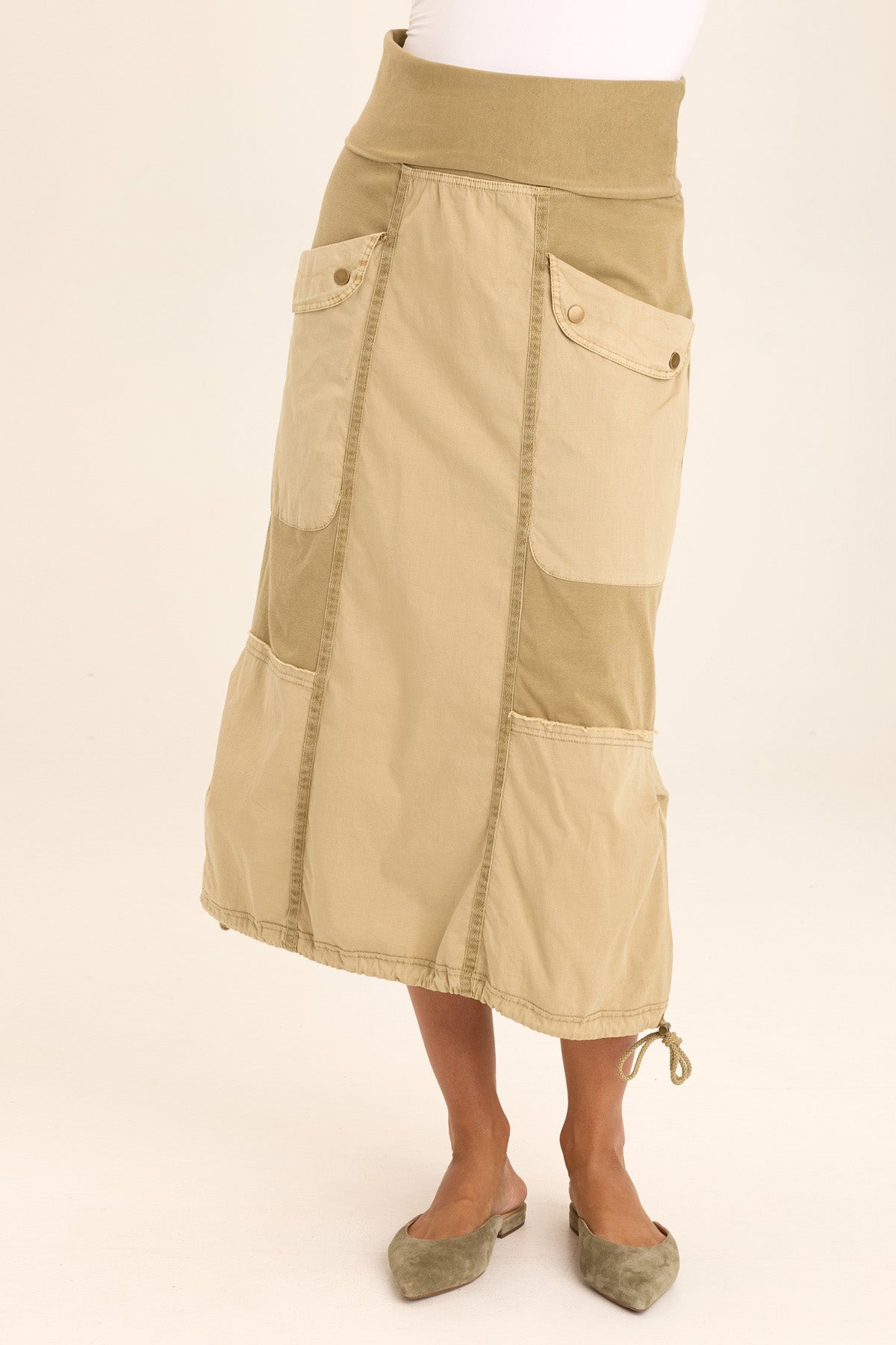 Wearables Marconi Cargo Cinch Bubble Hem Midi Skirt