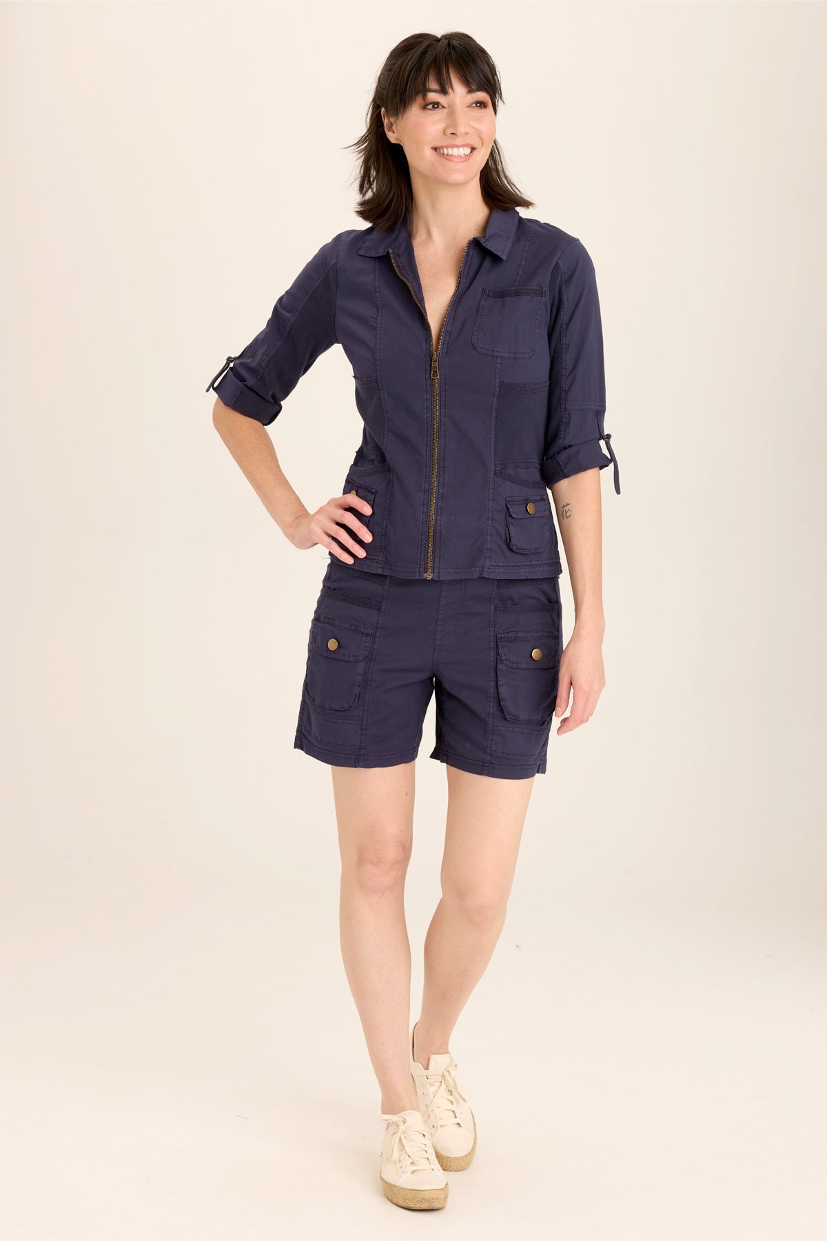 Wearables Wexel Poplin/Stretch Rib Fitted Cargo Jacket