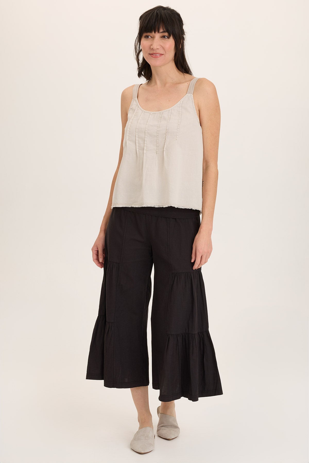 Wearables Linen Side-Tier Wide Leg Palazzo