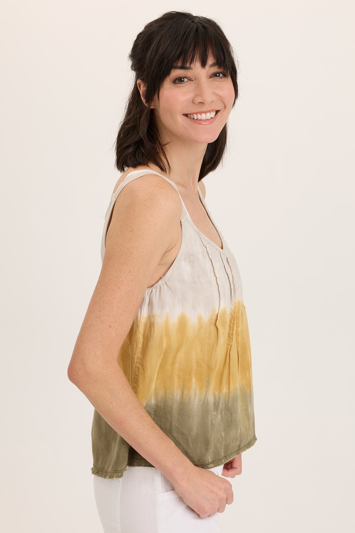 Wearables Shawnie Linen Billowy Pintuck Tank