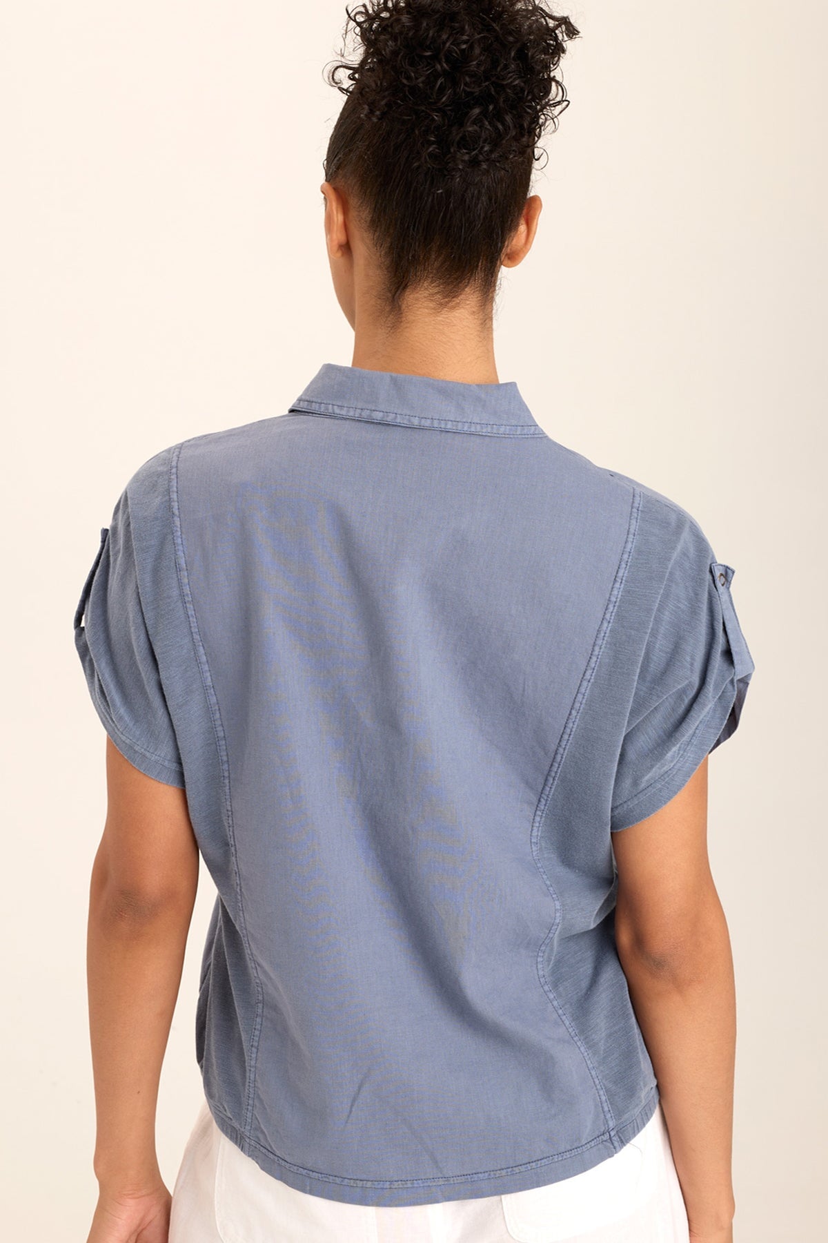 Wearables Abner Linen/Jersey Button-Up Top