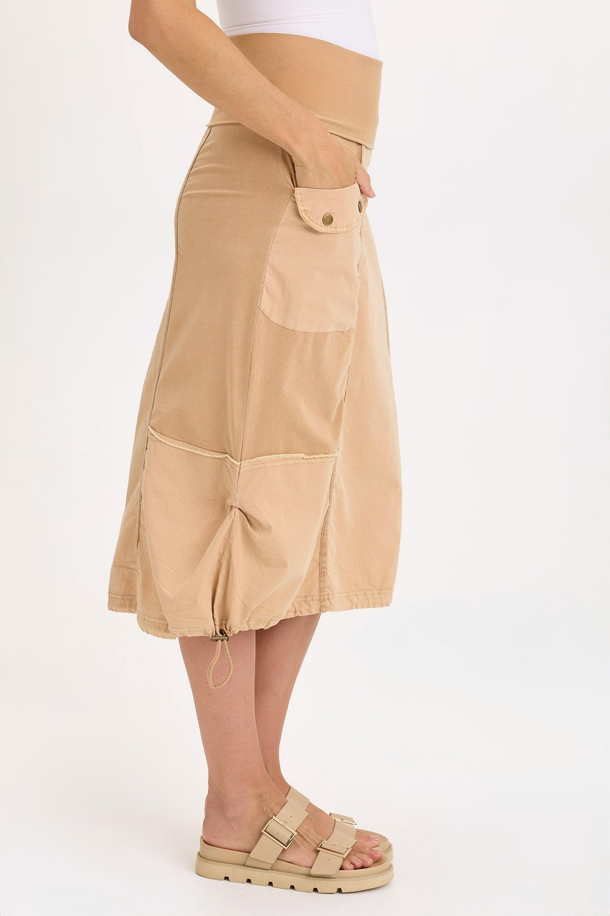 Wearables Marconi Cargo Cinch Bubble Hem Midi Skirt