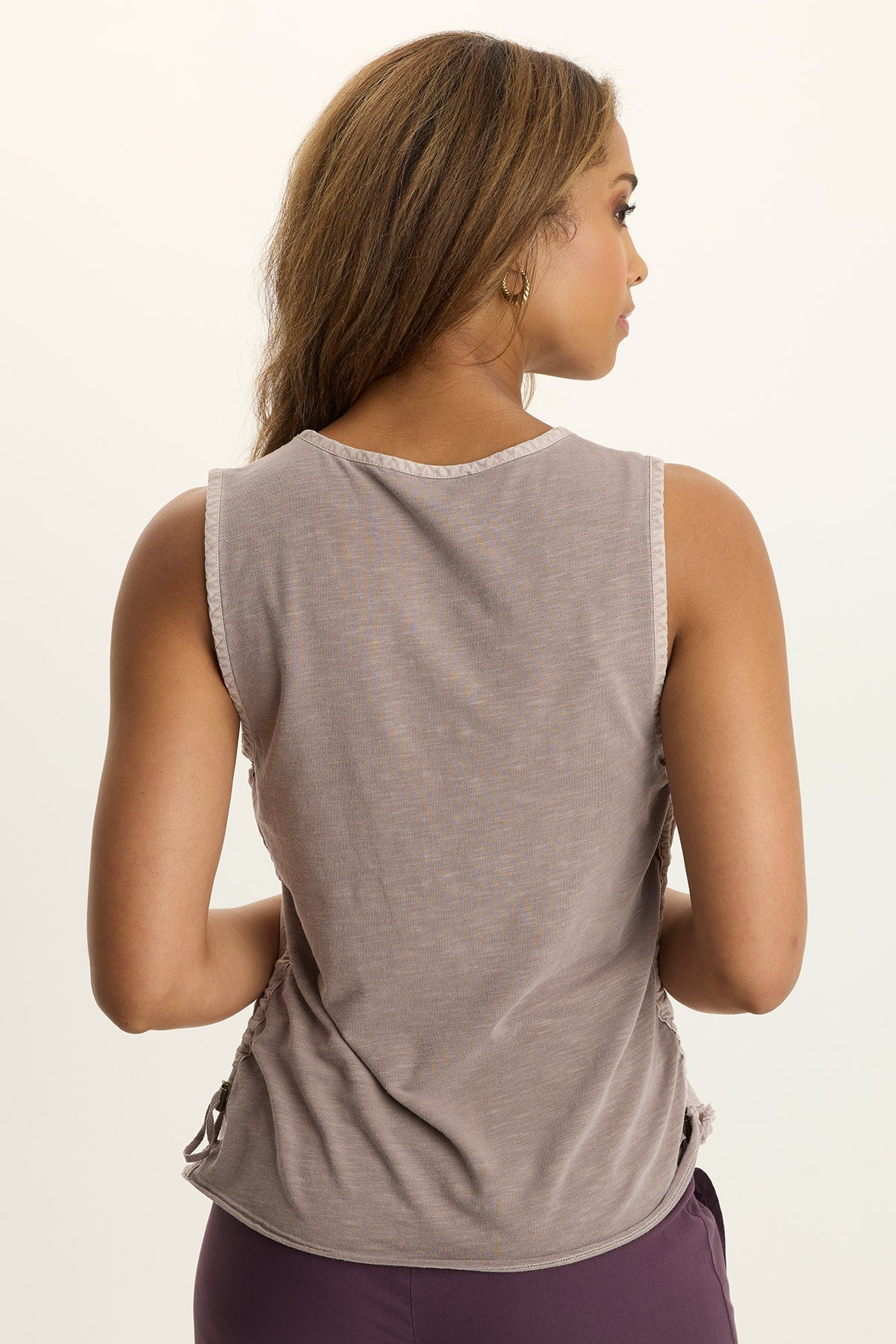Wearables Ileana Cinched Soft Twill V-Neck Tank